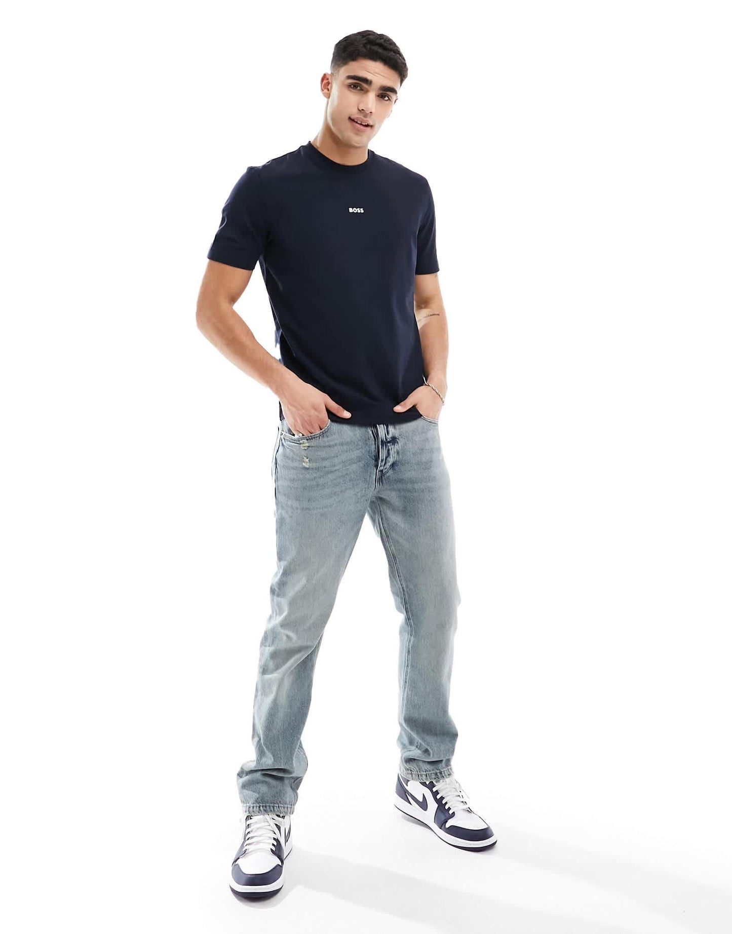 BOSS Orange TChup logo t-shirt in dark blue