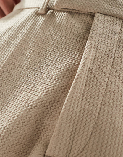 ASOS DESIGN smart wide leg trousers in camel texture