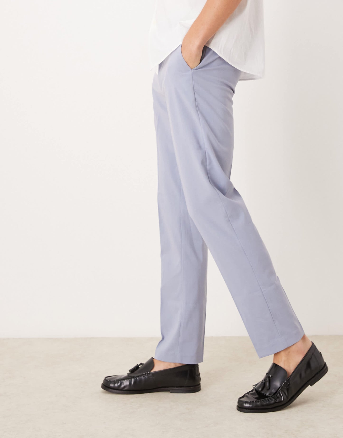 ASOS DESIGN slim fit smart wedding trousers in dusty blue