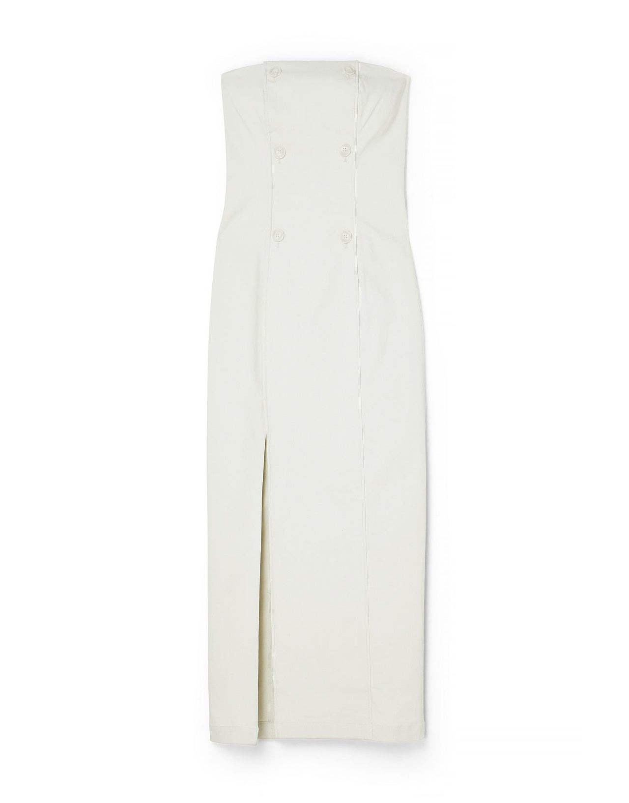 NA-KD double breasted bandeau midi dress in off white