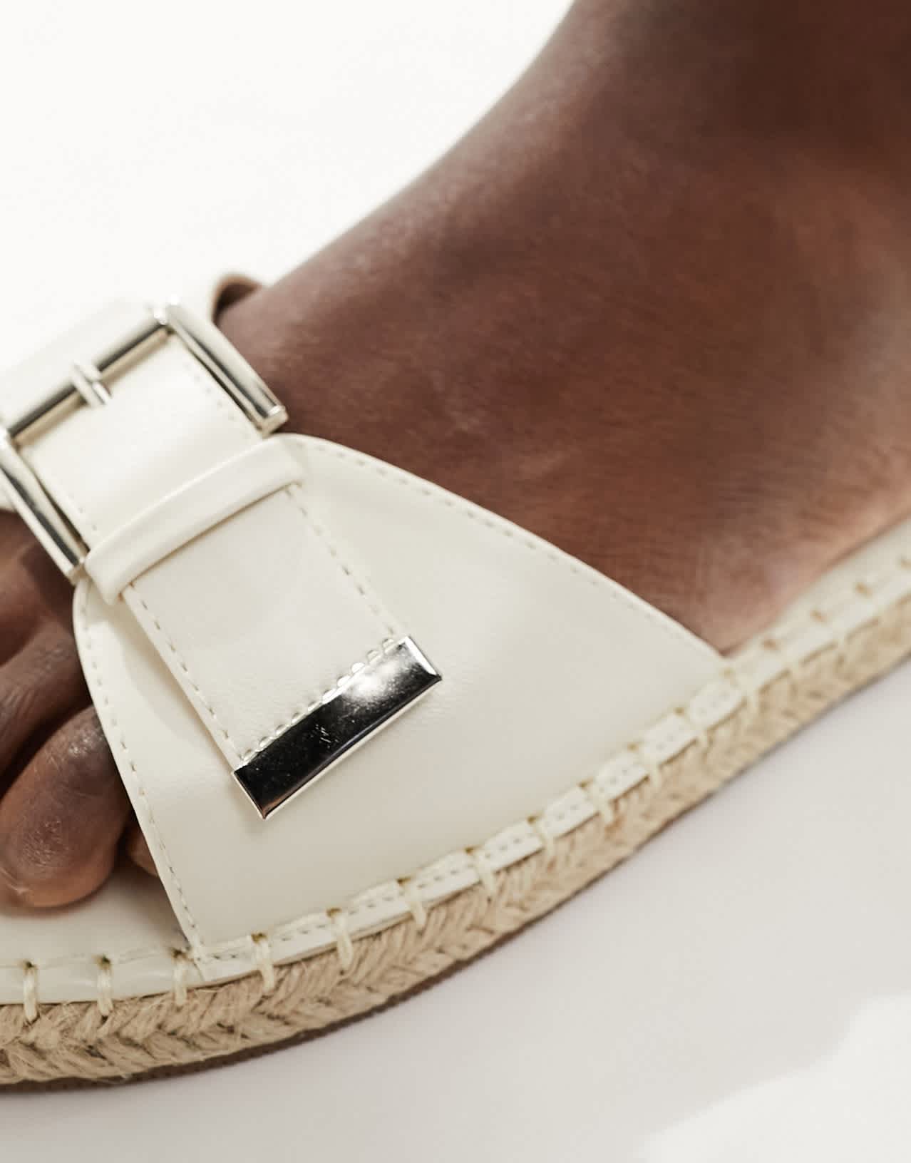 RAID Ruheen flat espadrille sandals in off white