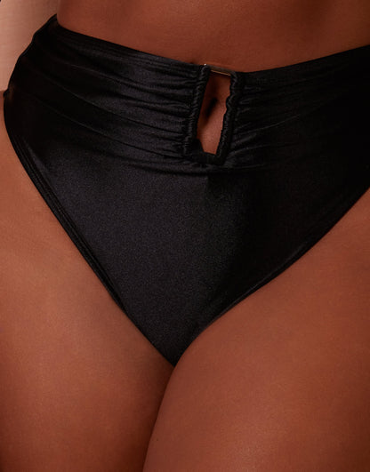Wolf & Whistle X Natalie Gessey Fuller Bust bikini bottom with gold ring detail