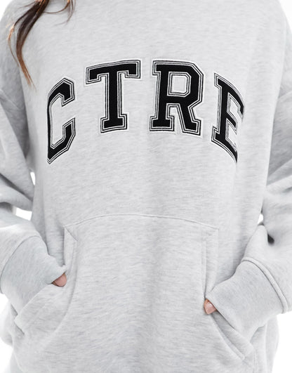 The couture club varsity hoodie in grey marl