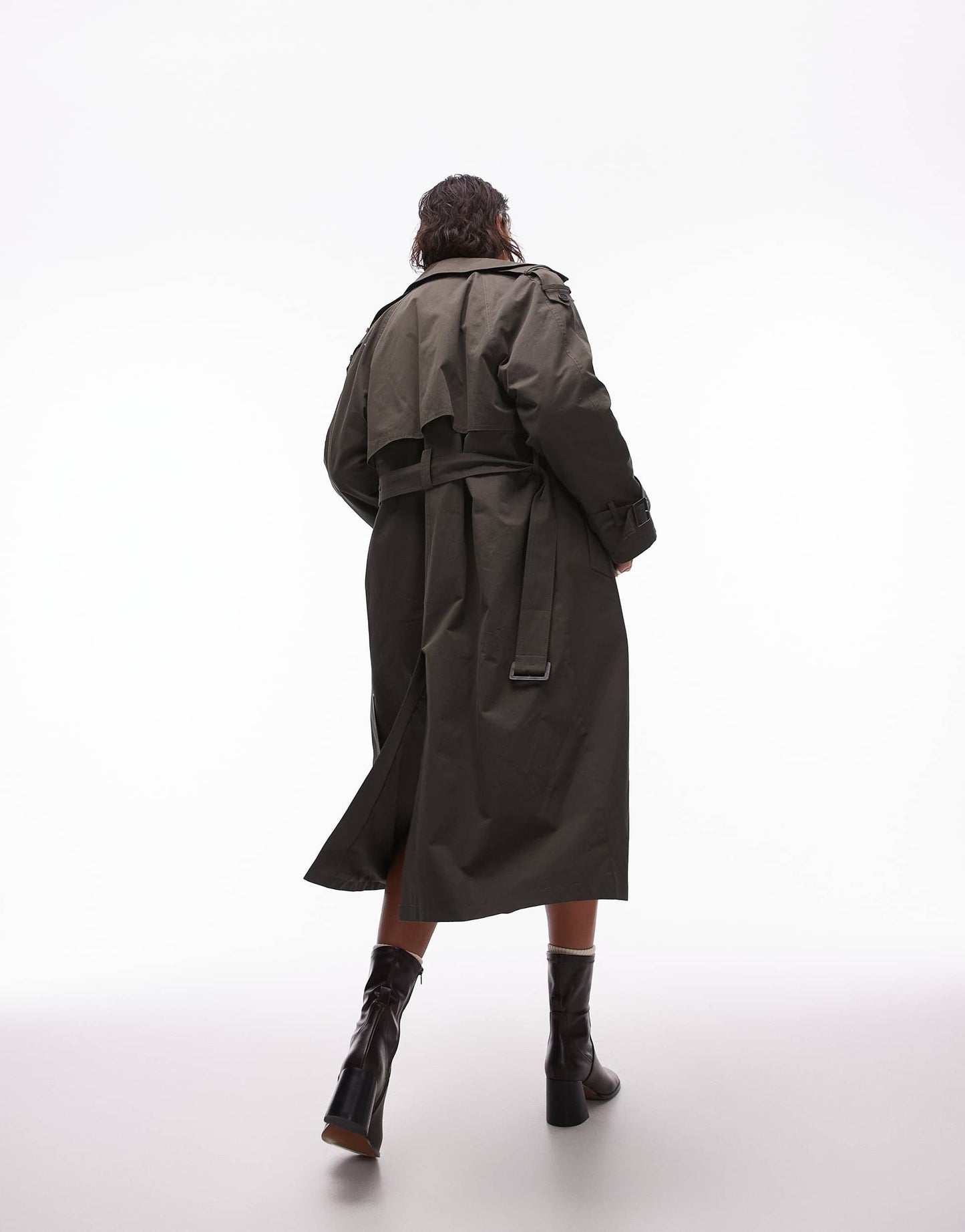 Topshop 2in1 liner trench coat in dark green