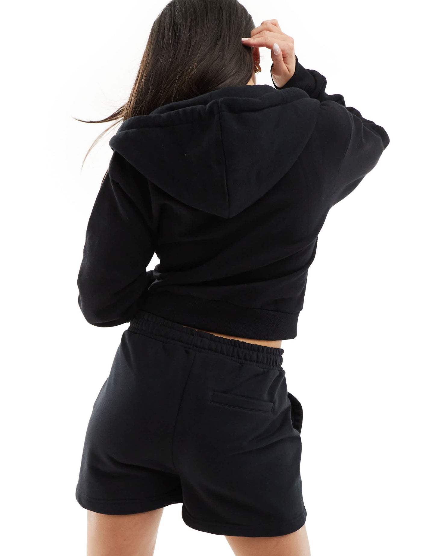 The Couture Club co-ord emblem raw edge shorts in black