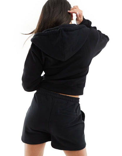 The Couture Club co-ord emblem raw edge shorts in black