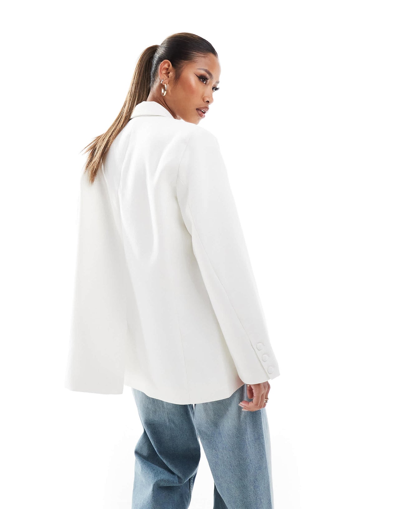The Couture Club textured oversized blazer in off white