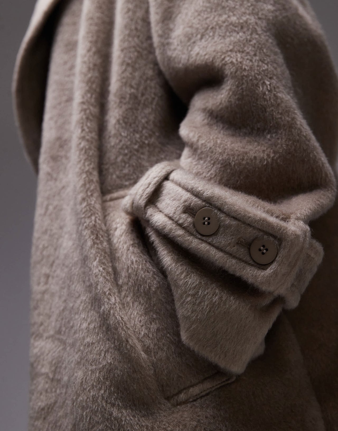 Topshop chuck on coat in taupe