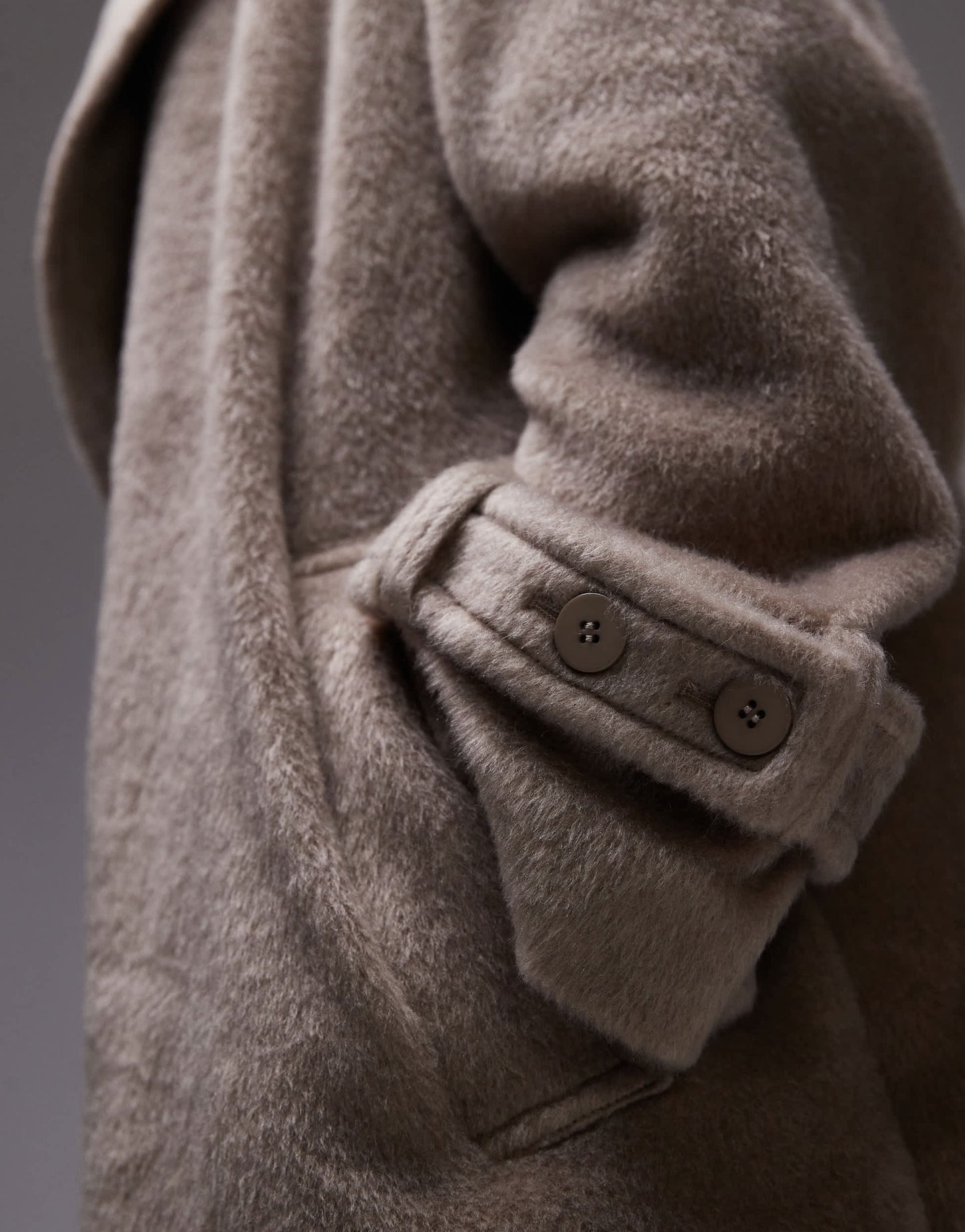 Topshop chuck on coat in taupe