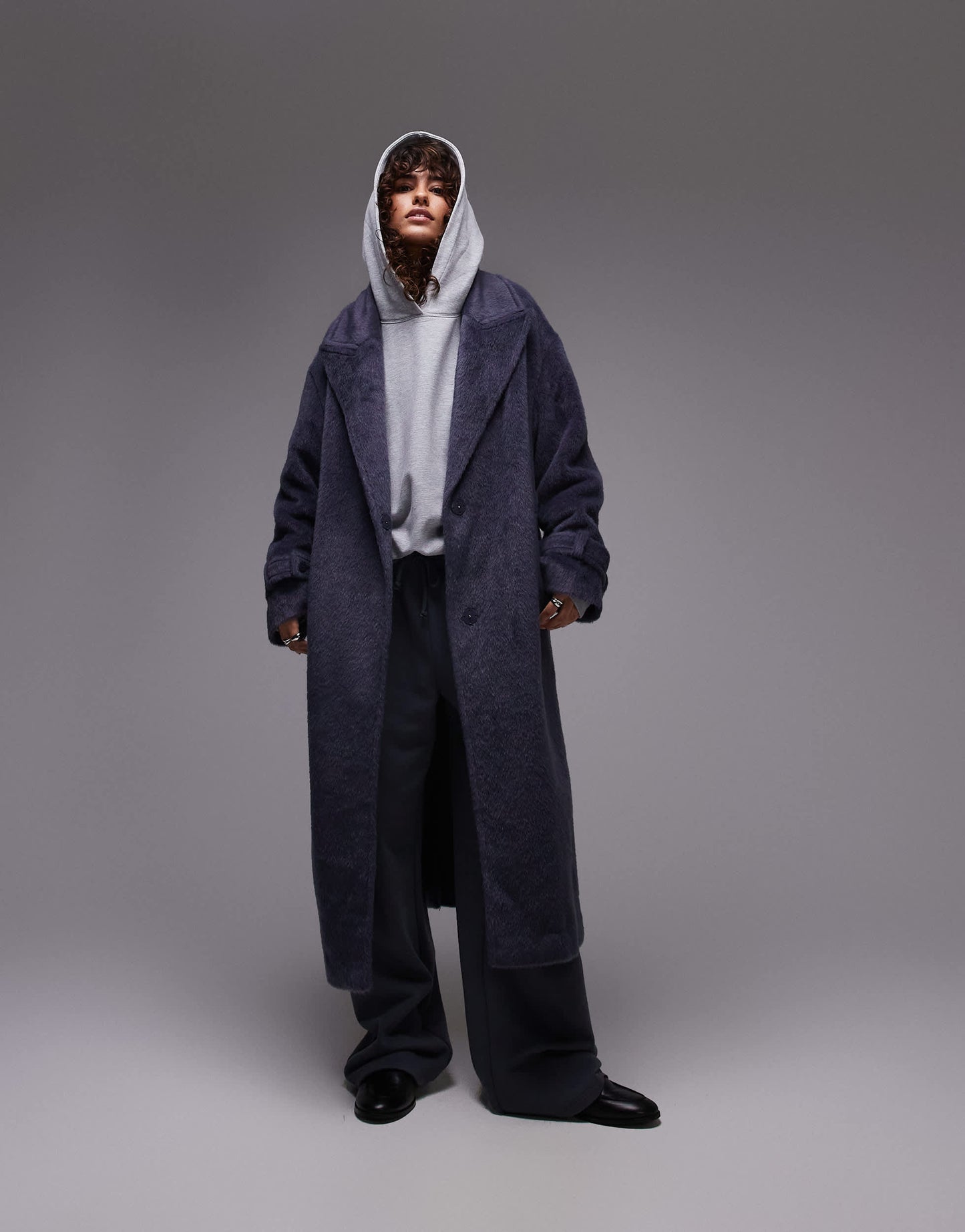 Topshop chuck on coat in navy