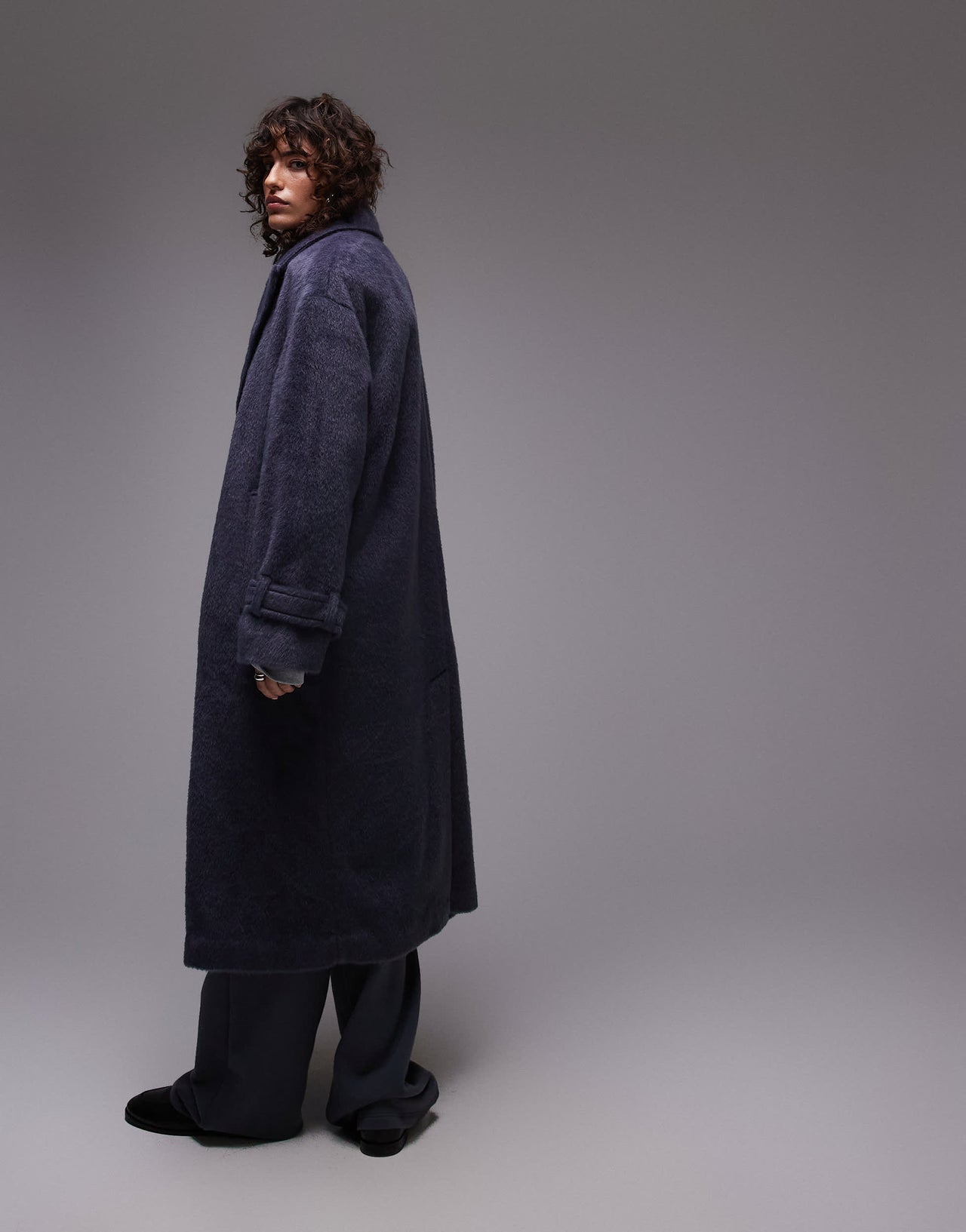 Topshop chuck on coat in navy