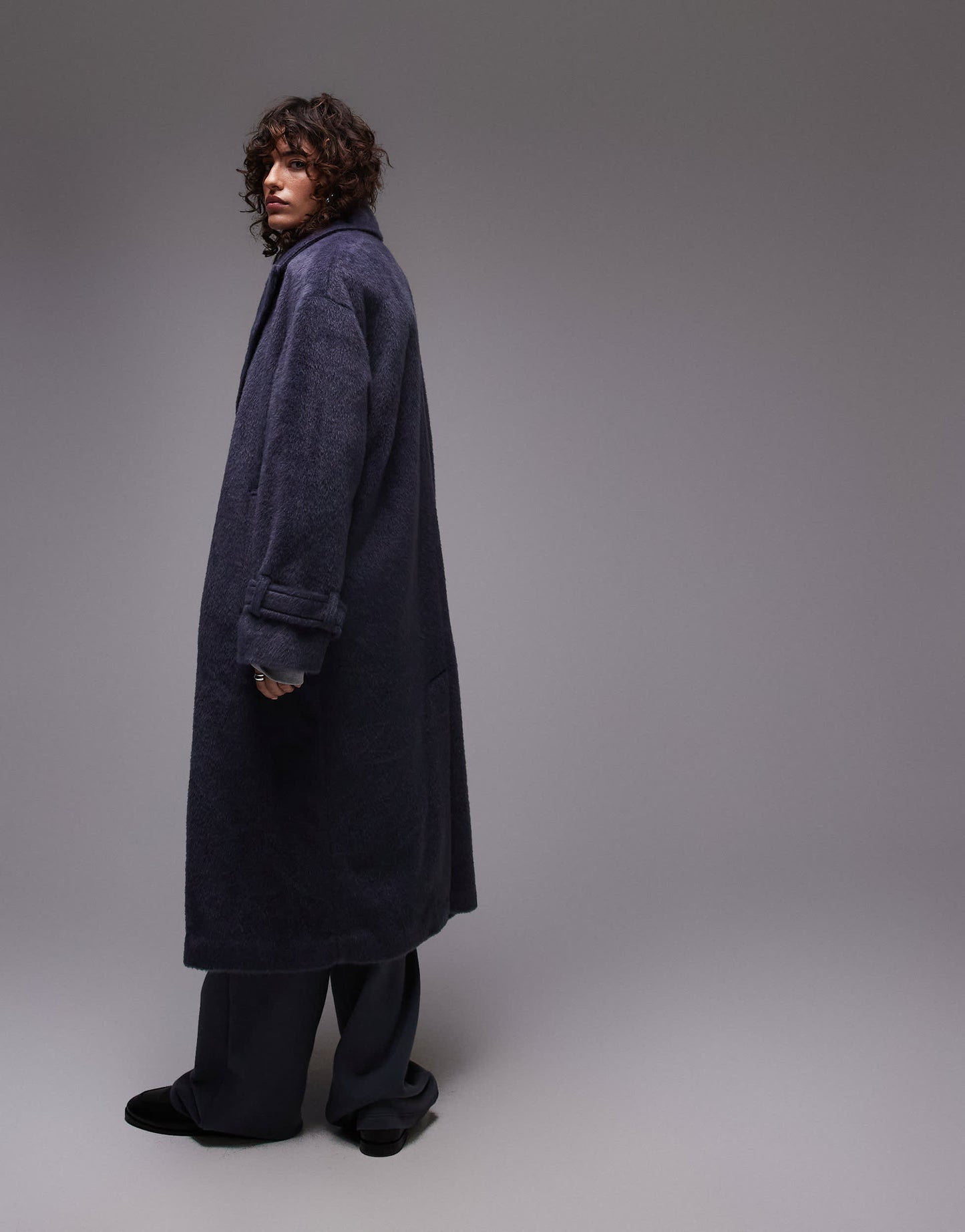 Topshop chuck on coat in navy