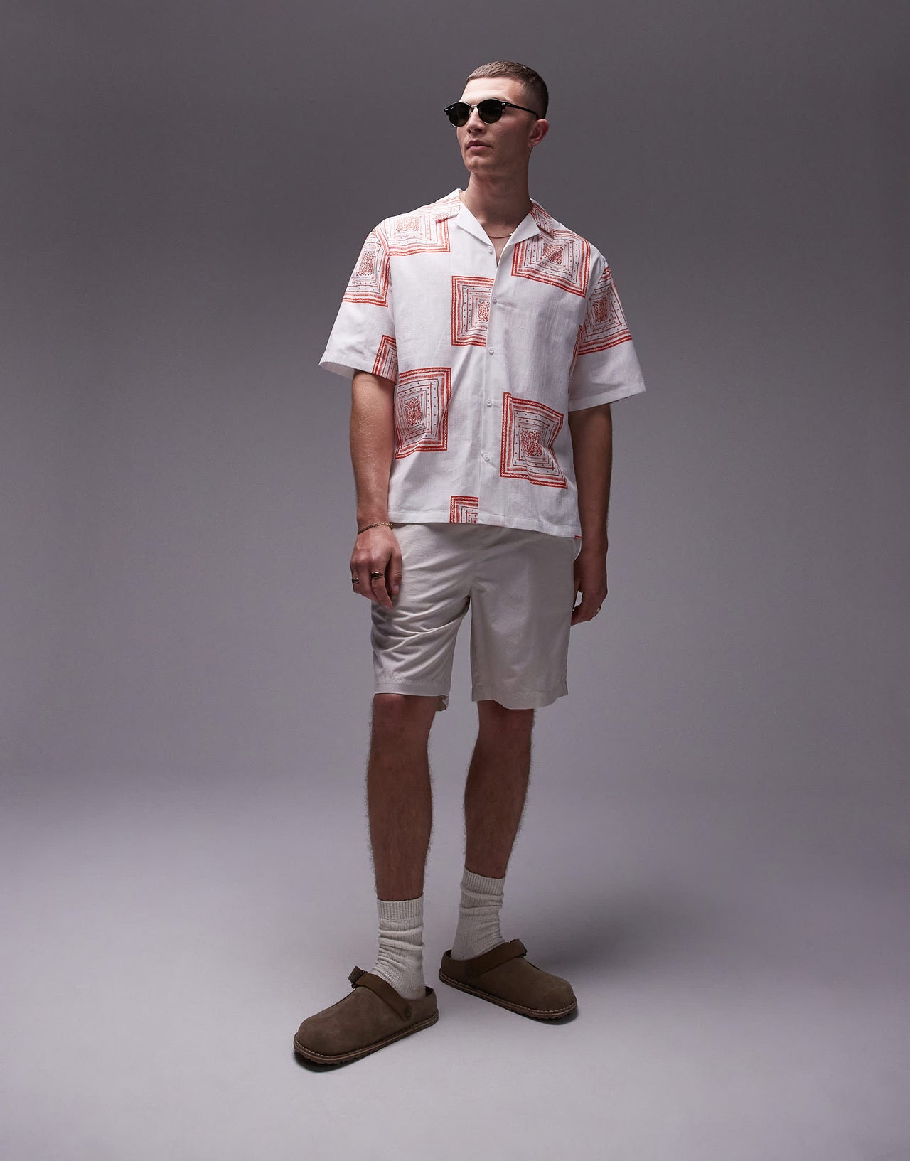 Topman elasticated waistband shorts in grey