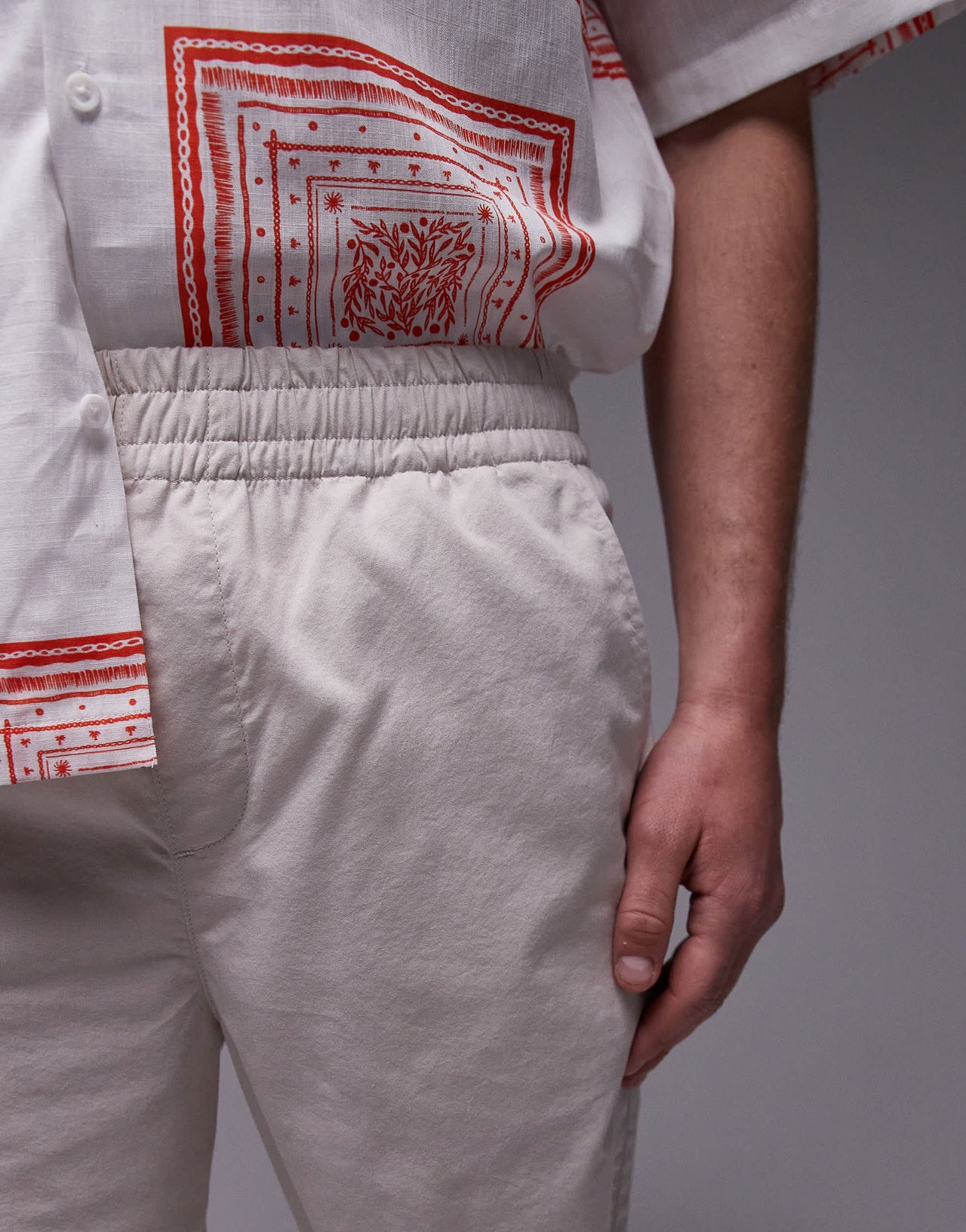 Topman elasticated waistband shorts in grey