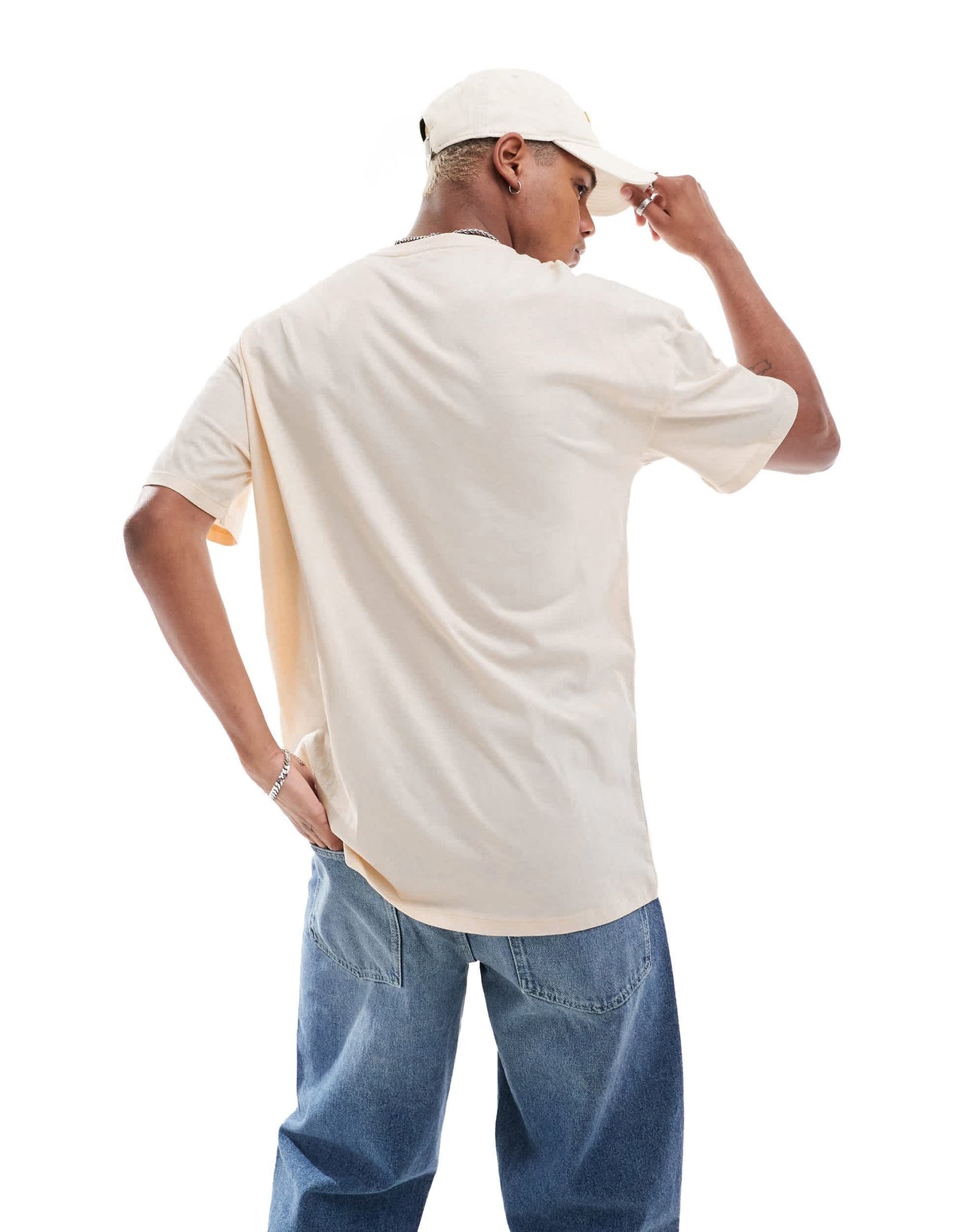 New Look seek positive oversized t-shirt in cream