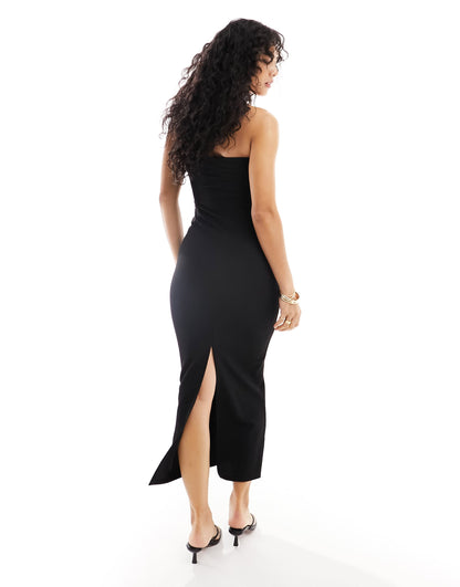 New Look bandeau midaxi dress in black