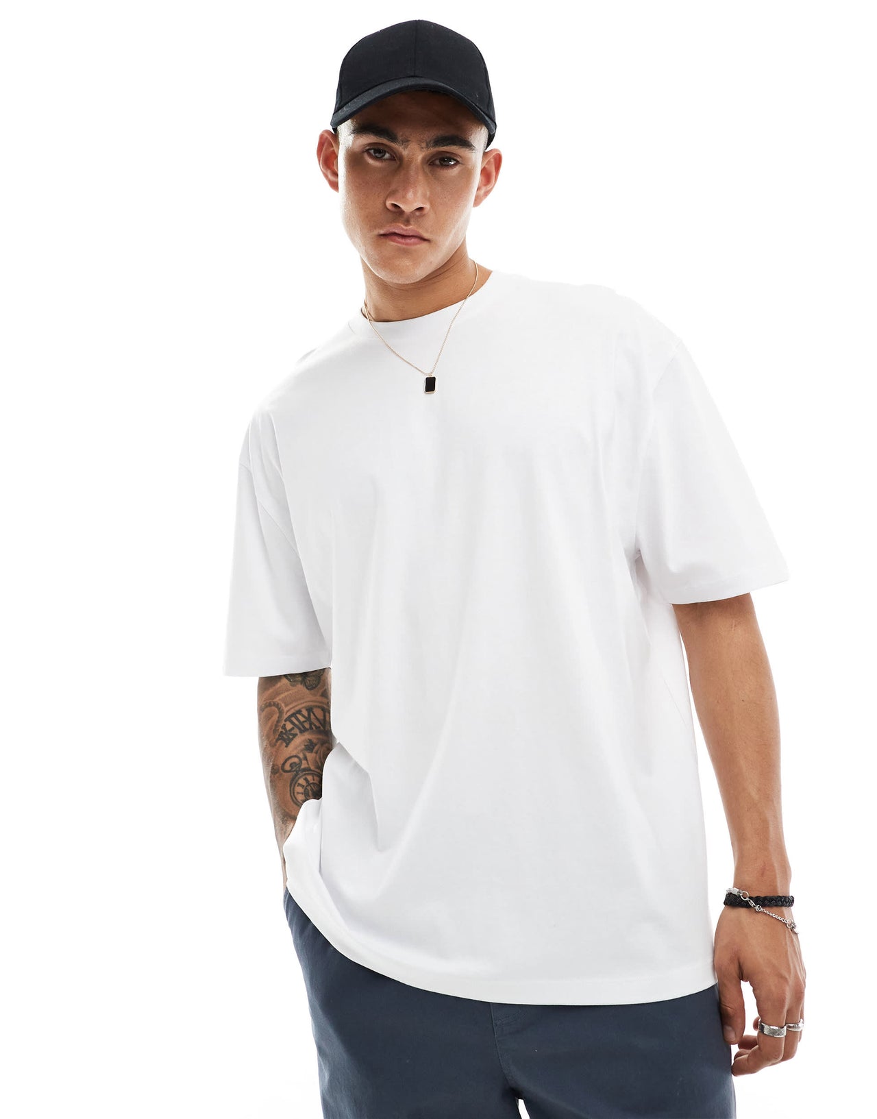 ASOS DESIGN oversized t-shirt in white with renaissance back print