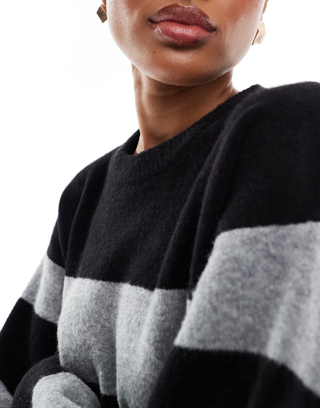 ASOS DESIGN Tall crew neck mini dress with wide cuff in stripe