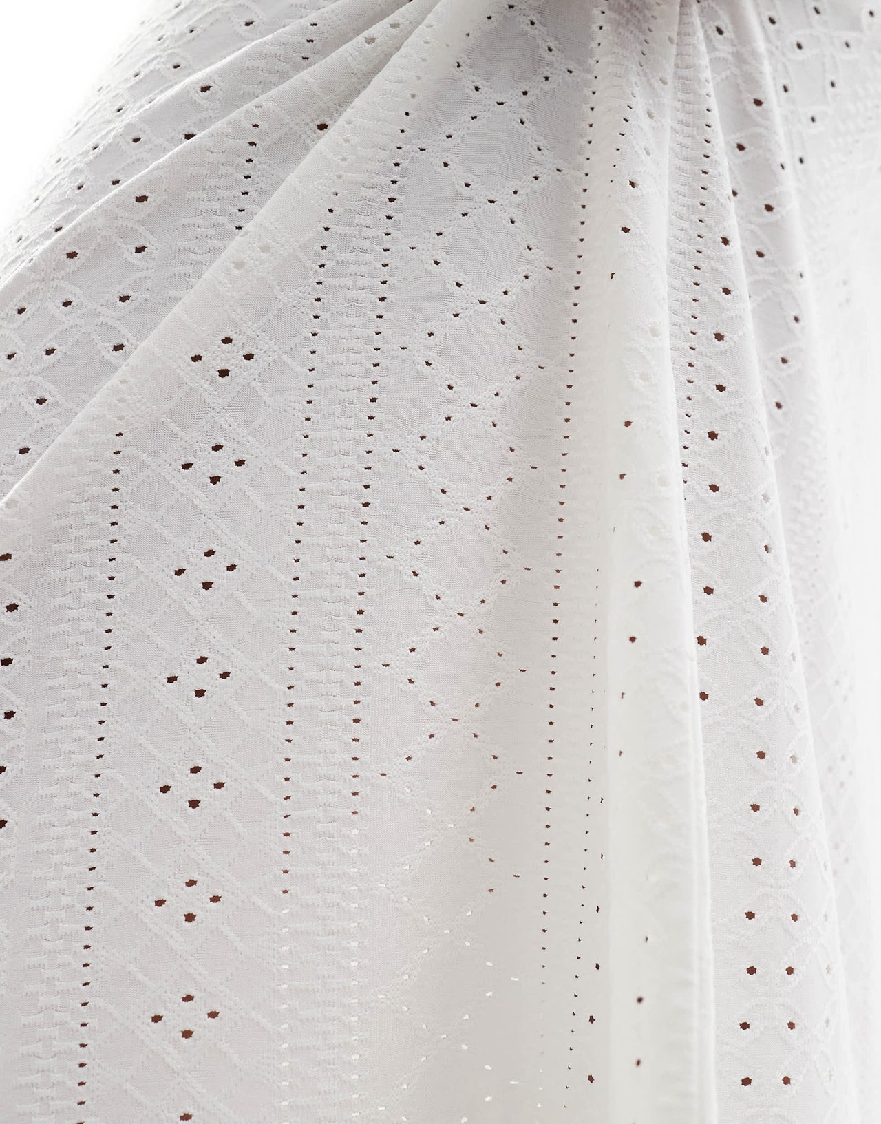 JDY tiered pointelle maxi skirt in off white