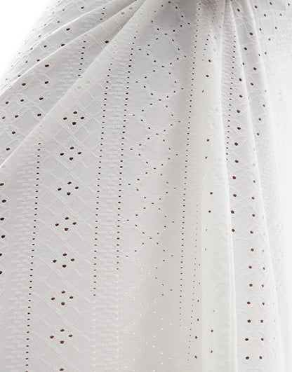 JDY tiered pointelle maxi skirt in off white