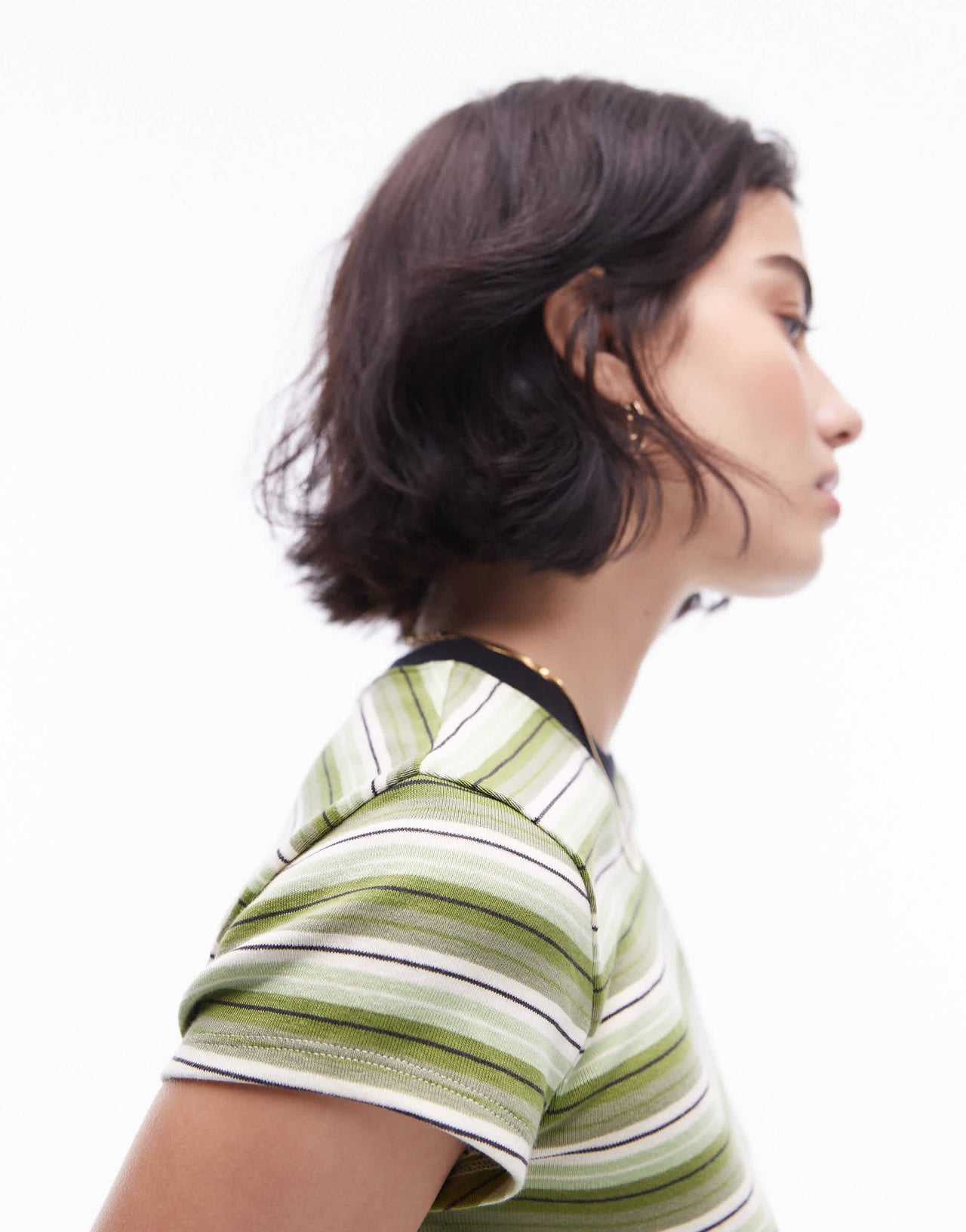 Topshop stripe tee in green