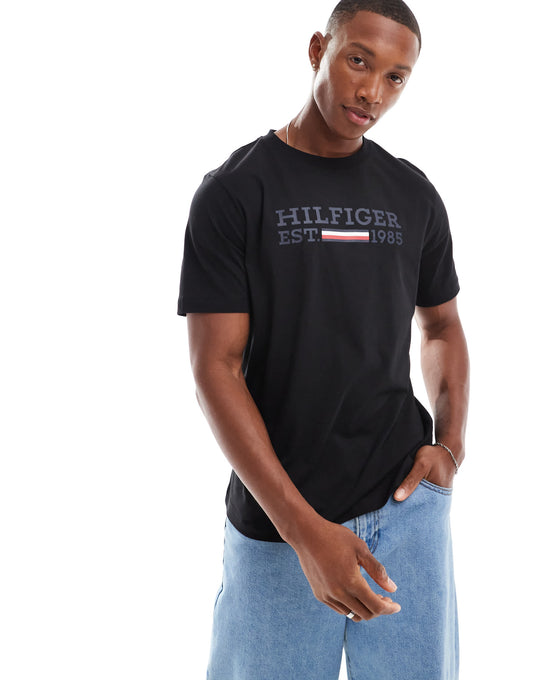 Tommy Hilfiger regular graphic tee in black ASOS exclusive