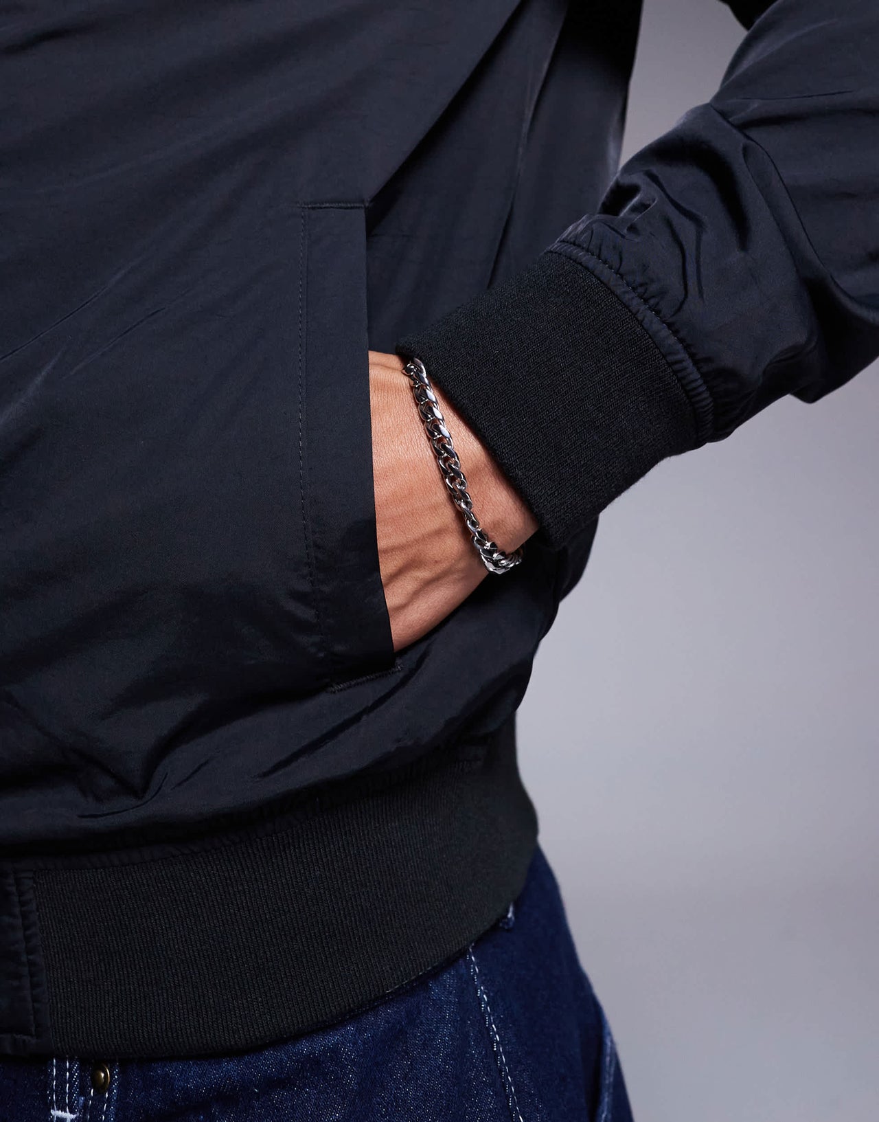 ASOS DESIGN lightweight bomber jacket in black