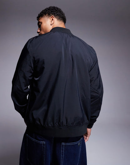 ASOS DESIGN lightweight bomber jacket in black