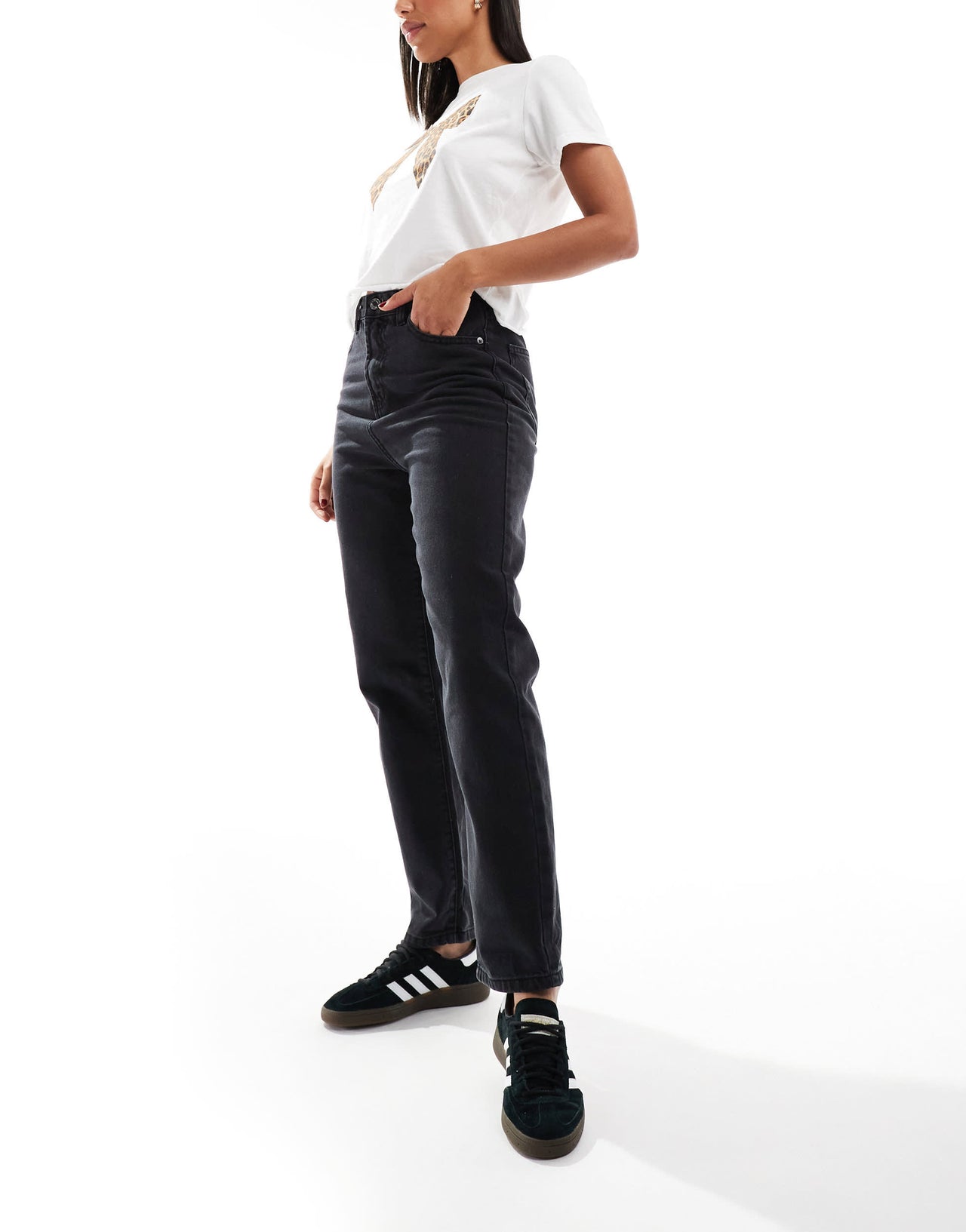 DTT Lou mom jeans in washed black