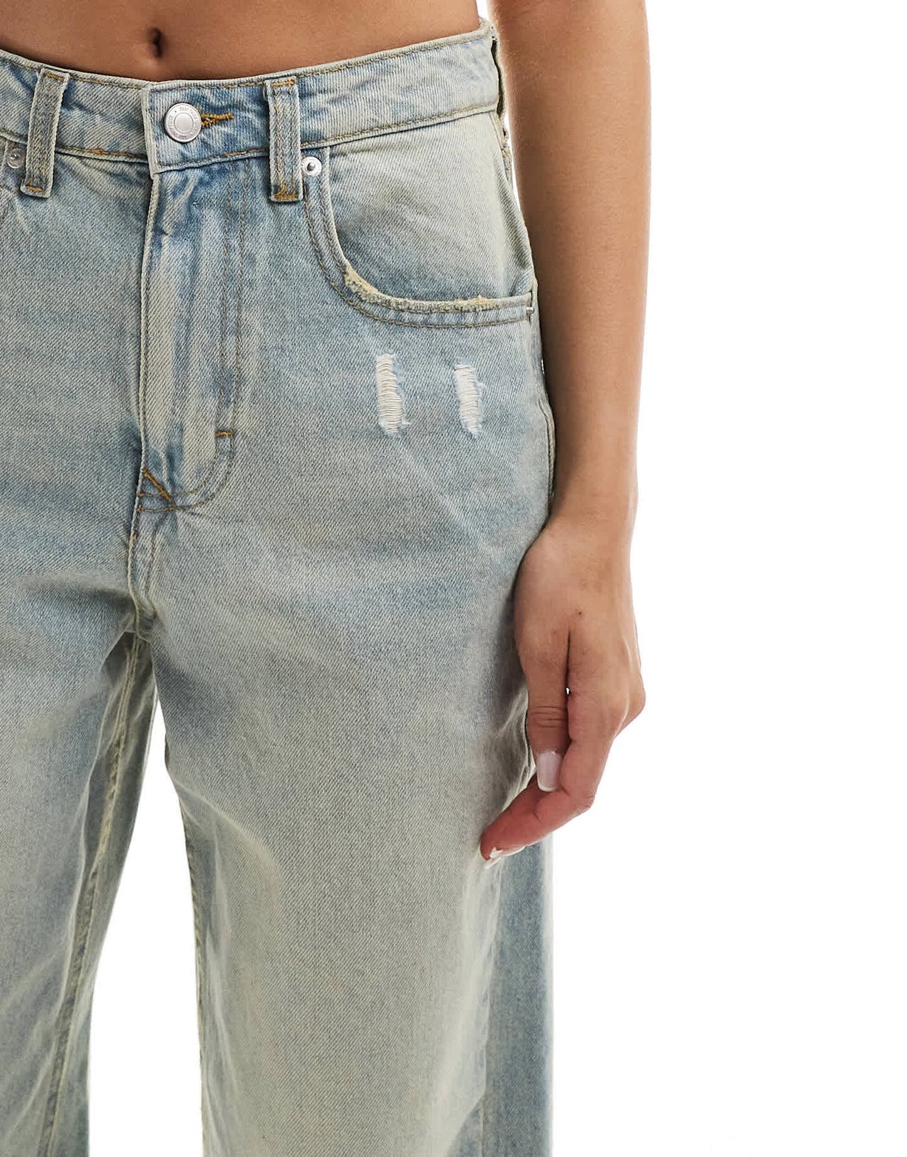 DTT baggy fit boyfriend jeans in light blue wash