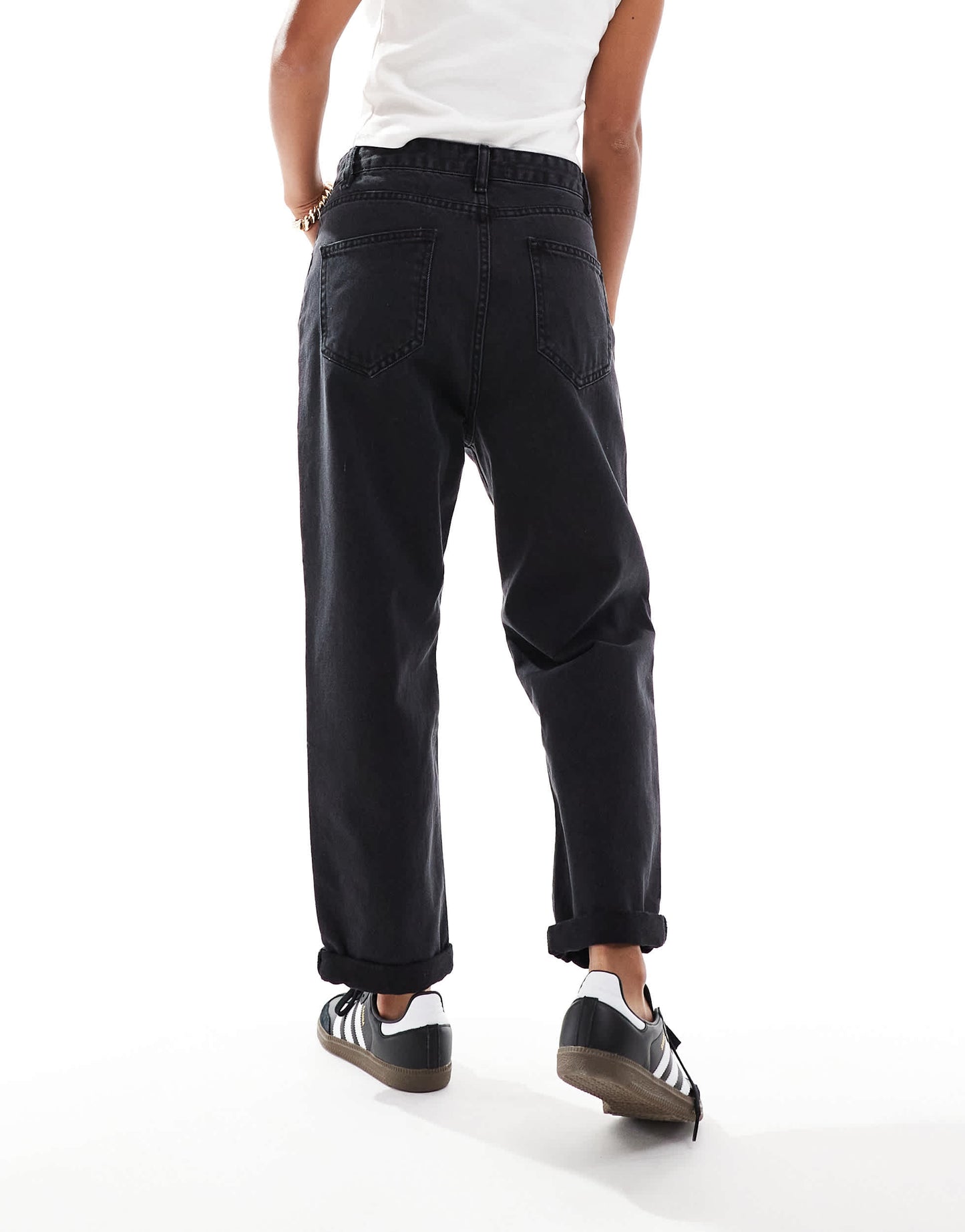 DTT Petite Lou mom jeans in washed black