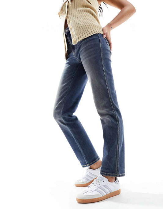 Pimkie straight leg jeans in mid blue wash