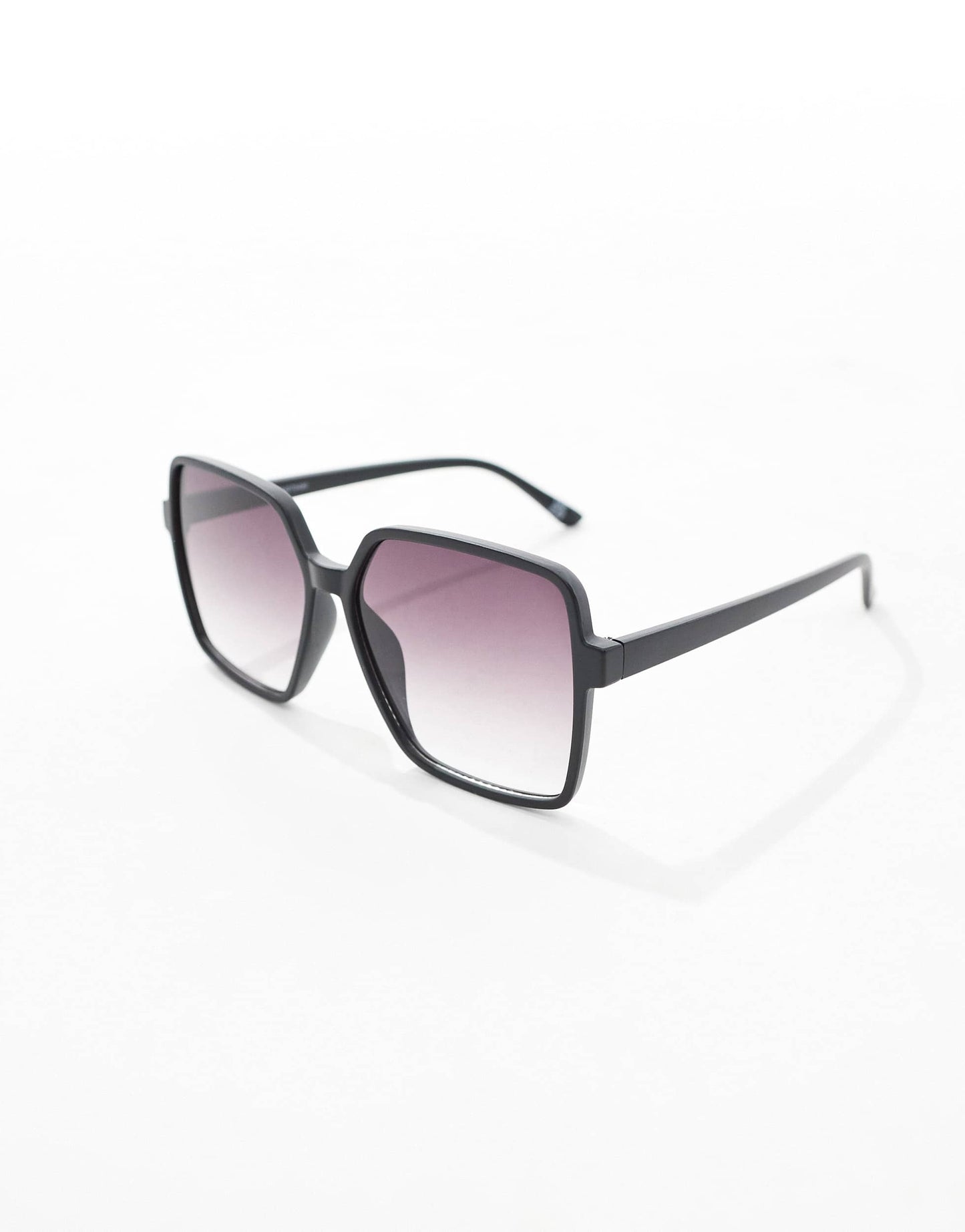 ASOS DESIGN 70s square sunglasses in black with grad smoke lens