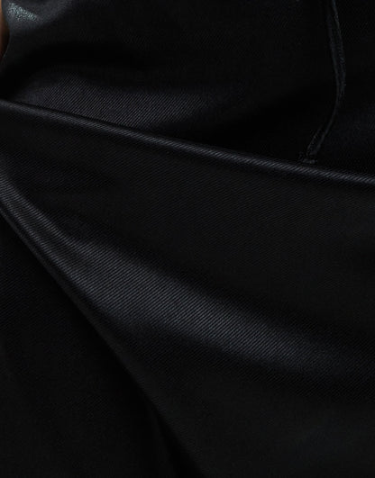 ASOS DESIGN satin twill ruched tie waist maxi skirt in black