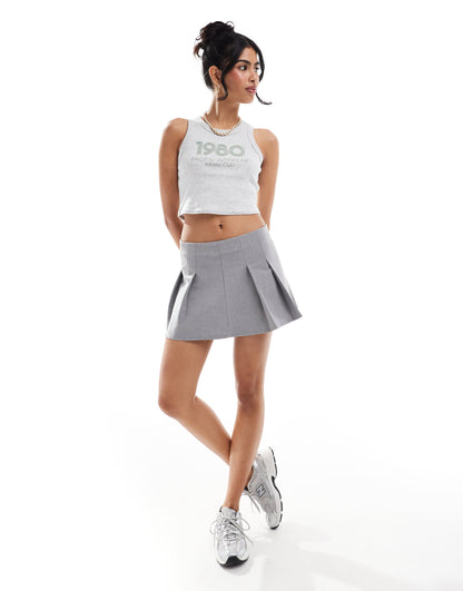 PacSun 1980 racer tank top in grey marl