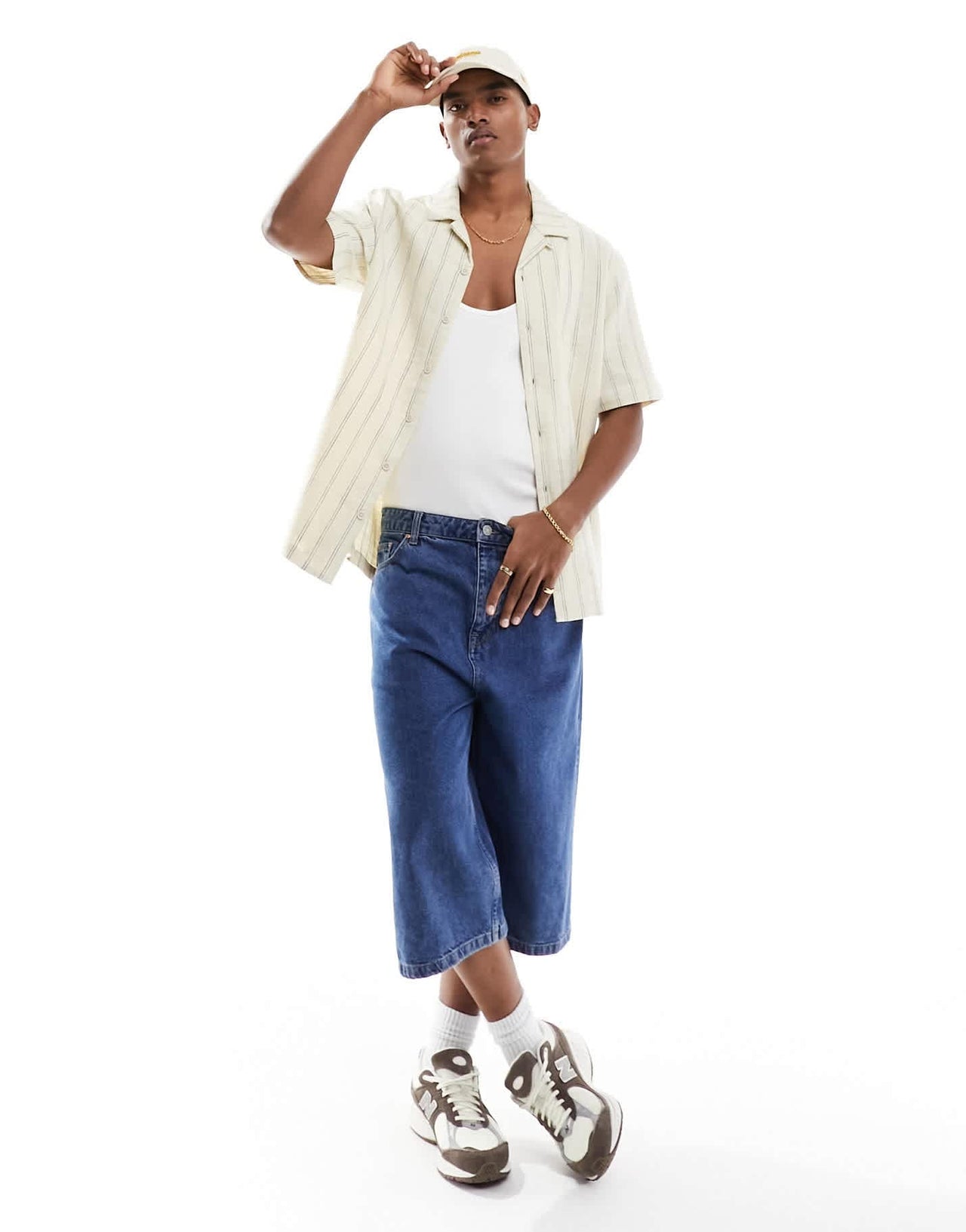 PacSun short sleeve striped shirt in camel