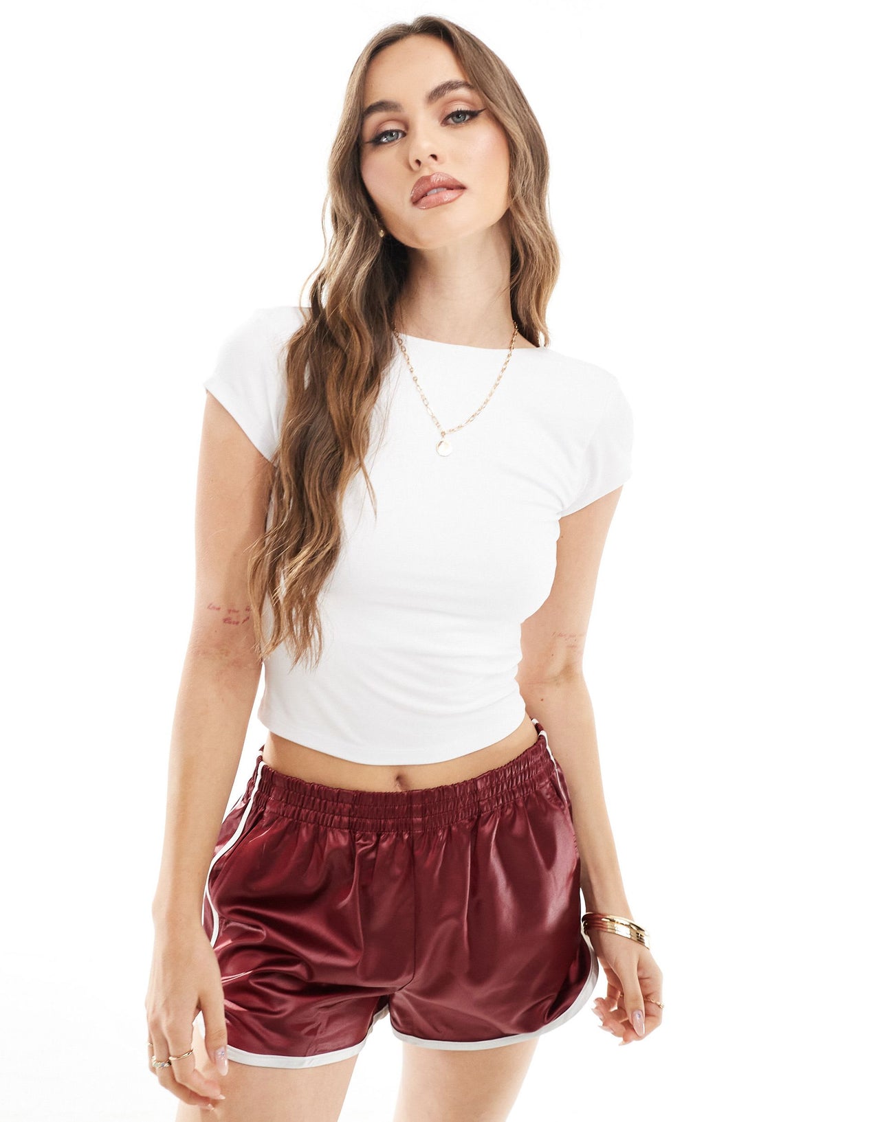 ASOS DESIGN open back t-shirt in white