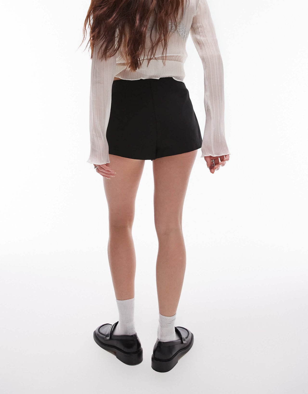 Topshop twill hot pant mini short in back