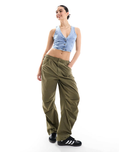 Miss Selfridge crop waistcoat in blue wash