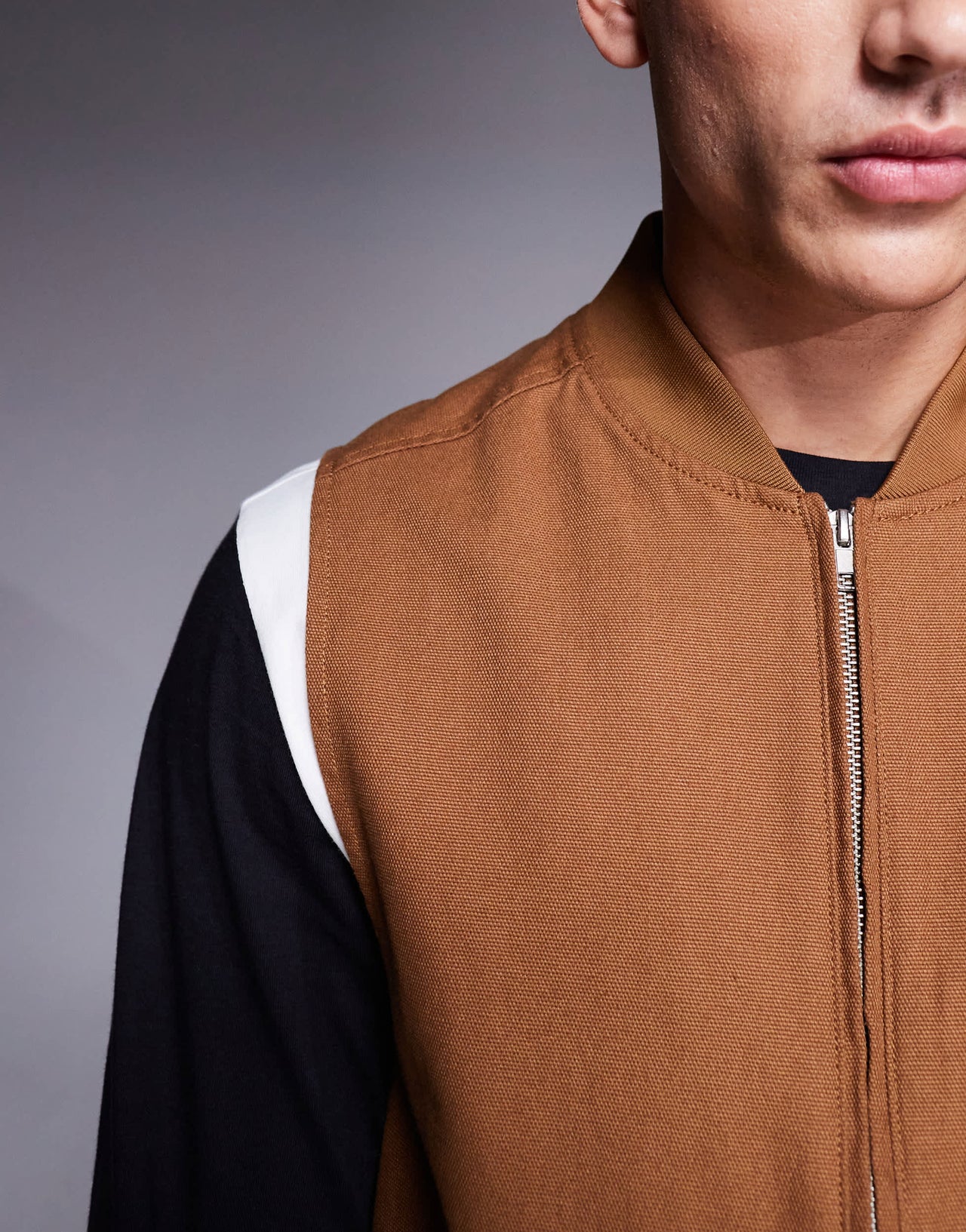 ASOS DESIGN washed gilet in tan