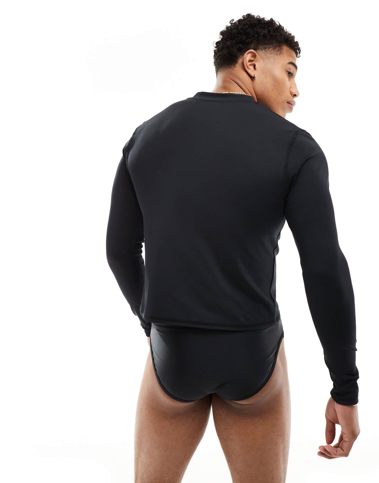 ASOS DESIGN swim top in black