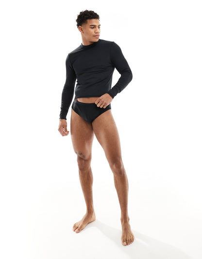 ASOS DESIGN swim top in black