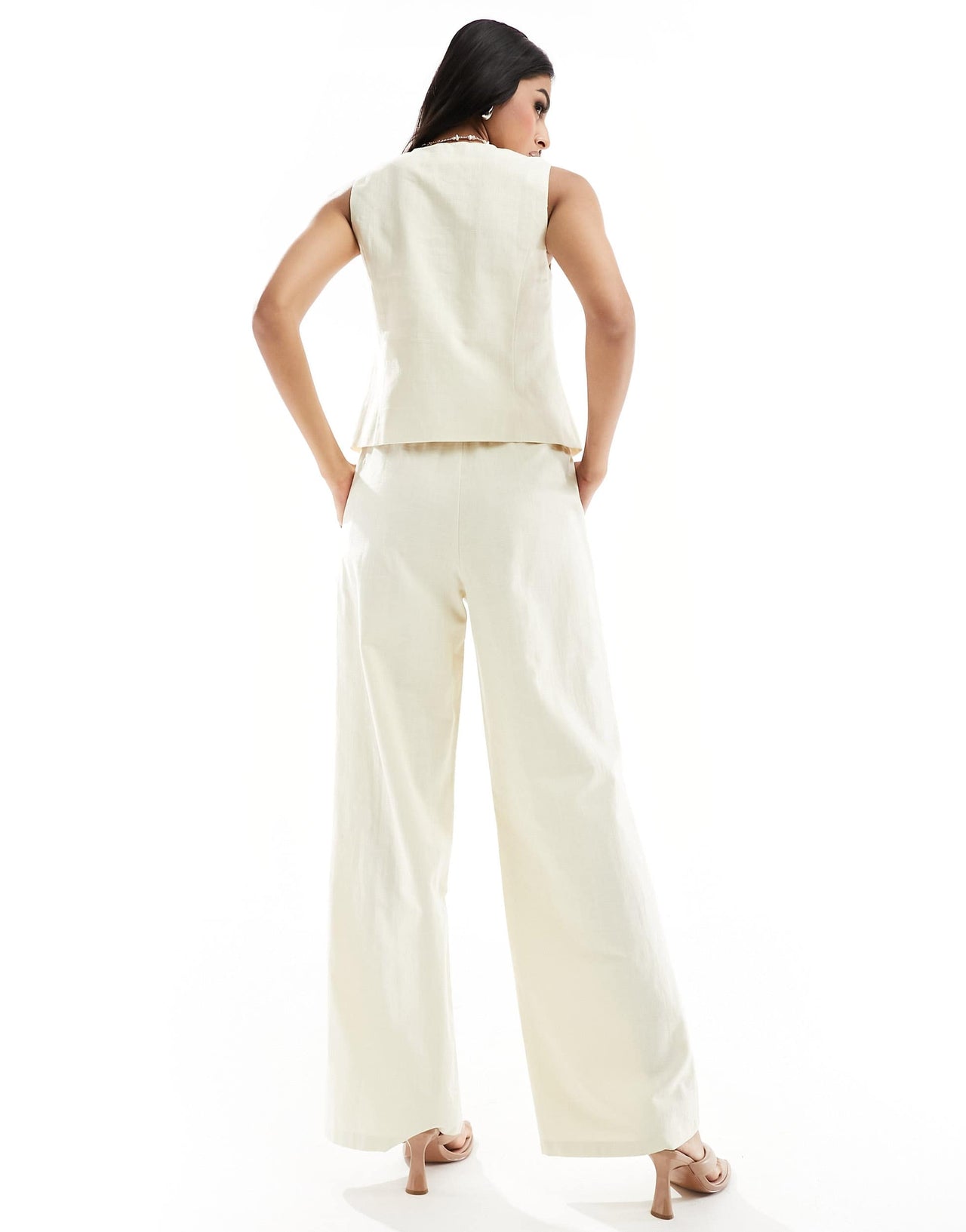 4th & Reckless wide leg trousers co-ord in cream