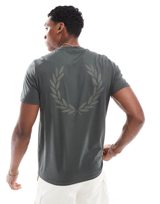 Fred Perry laurel wreath back print t-shirt in green