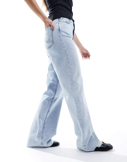 & Other Stories high waist straight leg jeans in soft True Blue wash