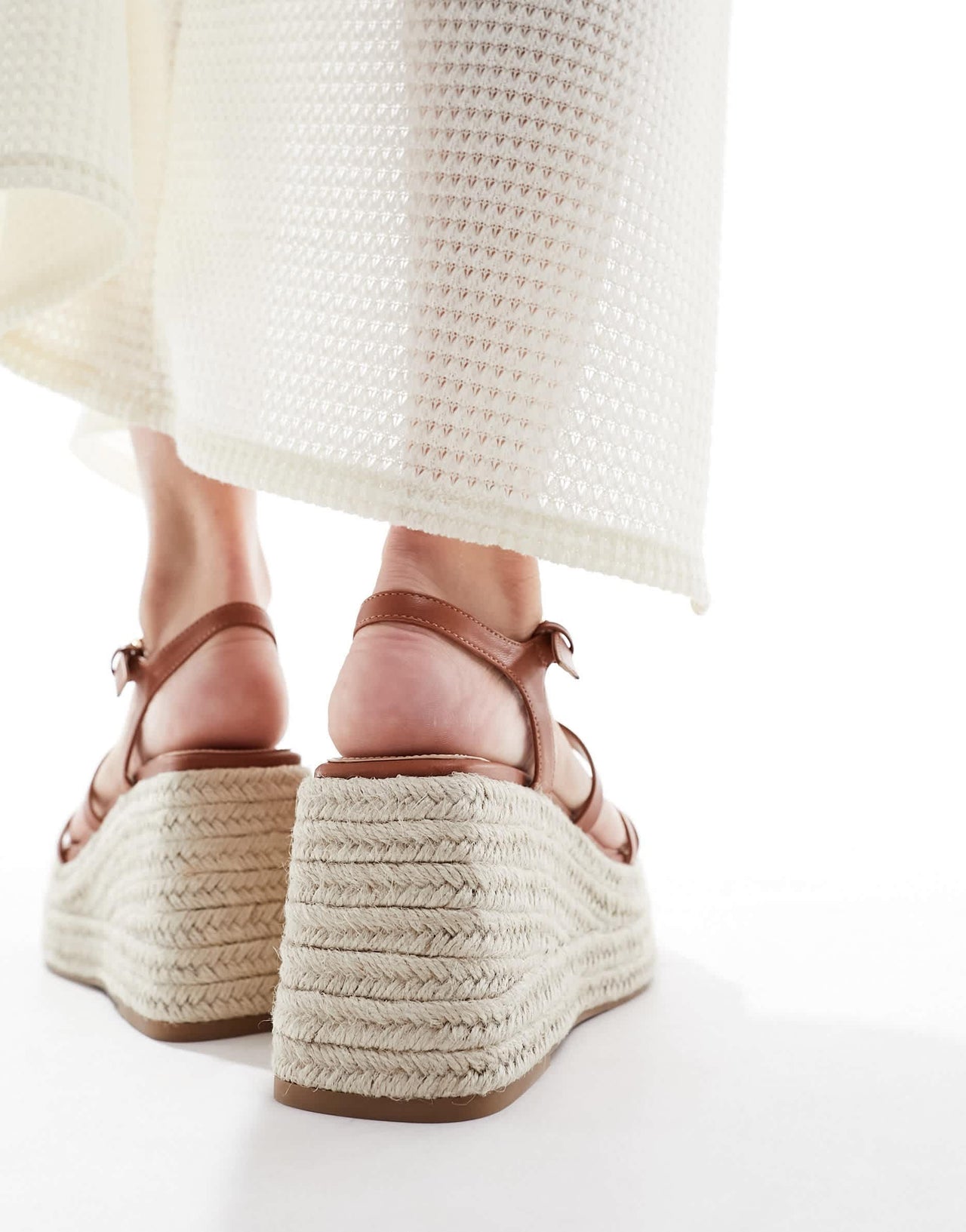 schuh Exclusive Vienna strappy espadrille wedges in tan