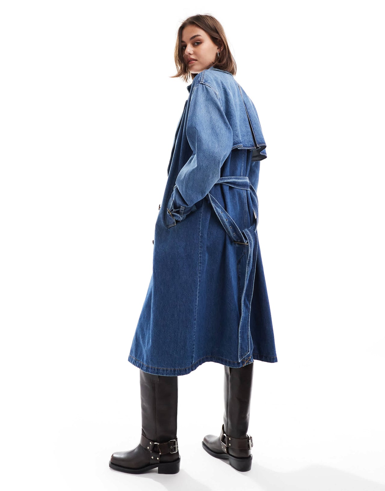 Levi's Spade relaxed fit belted denim trench coat in dark blue