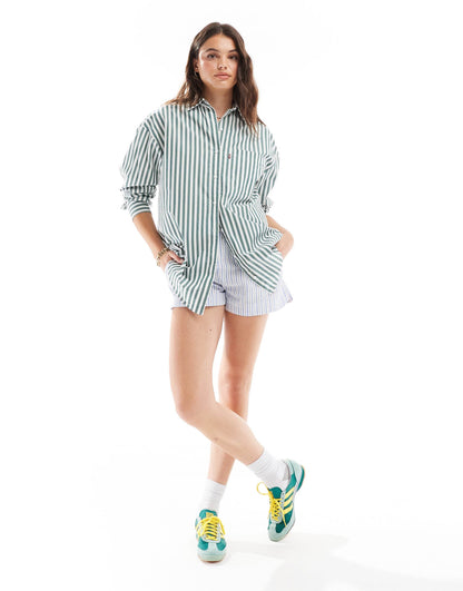 Levi's Lola relaxed fit stripe poplin shirt in green