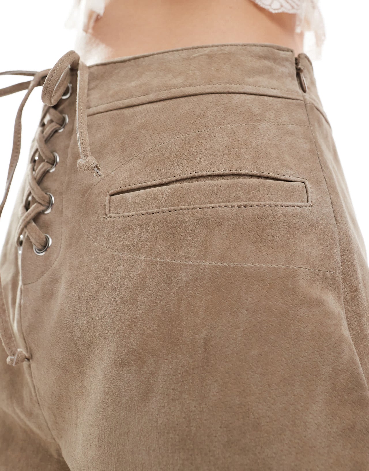 Reclaimed Vintage limited edition festival western hotpants in suede