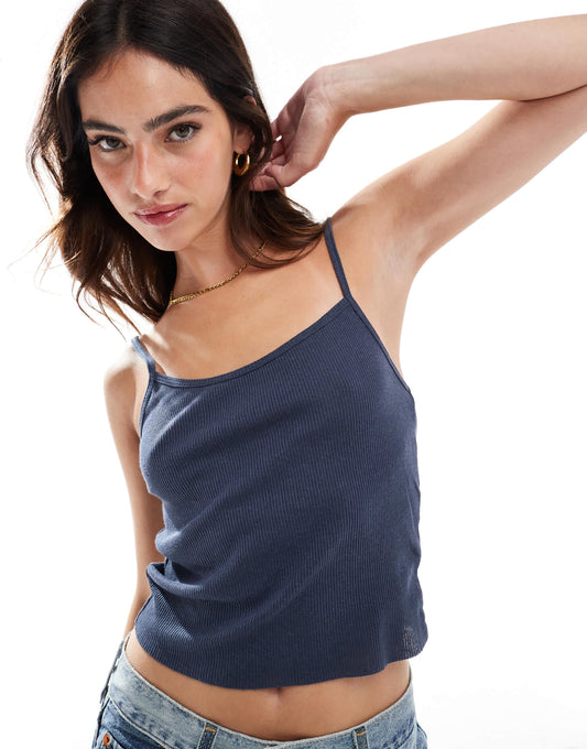 ASOS DESIGN raw edge vest in navy